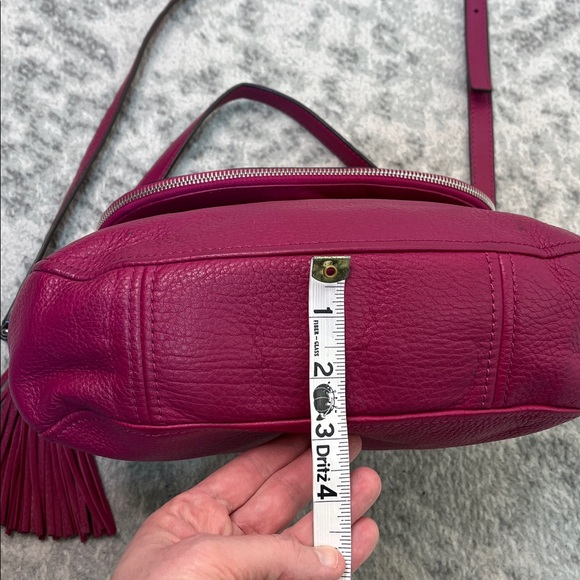 MICHAEL KORS BEDFORD PEBBLED LEATHER FLAP OVER SHOULDER BAG FUSCHIA CROSSBODY - Picture 15 of 17